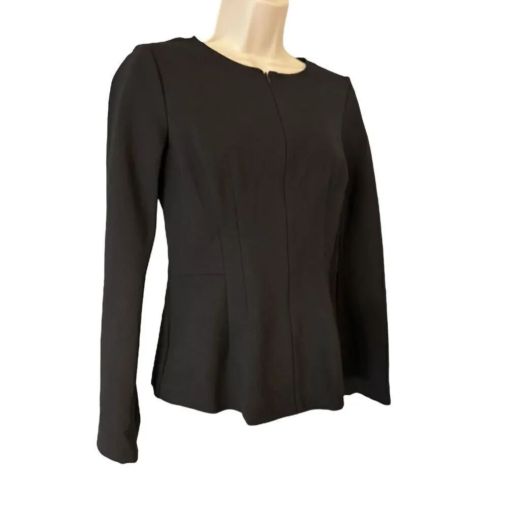 G.I.L.I. Zip Sleeve Milano Ponte Top Black Size 4